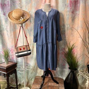 📌Body Flirt Beautiful Button Down Dress - Breathable Fabrics - Trumpet Sleeves